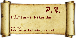 Péterfi Nikander névjegykártya